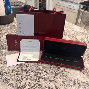 CARTIER Love Bracelet, on chain, 2 diamonds (rose gold)